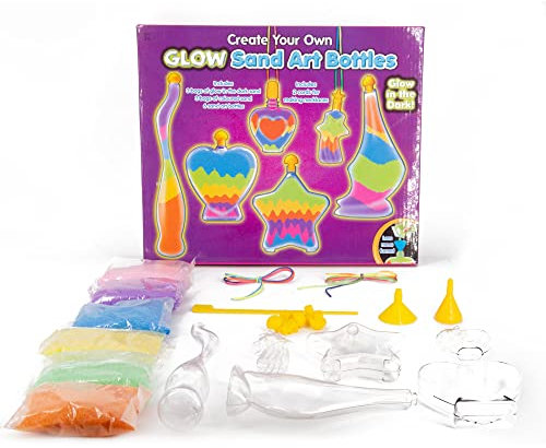 Kreative Kids Children’s Glow in the Dark Bottle Sand Art Make Your Own Craft Activity Kit