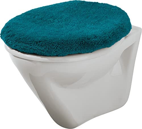 Erwin Müller WC-Deckelbezug Athen Petrol Größe 47x50 cm - weich und flauschig, trocknergeeignet