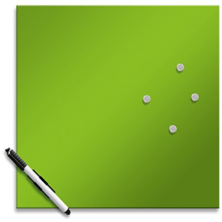 Eurographics MB-GREEN3030 Memo Board, Magnet- und Schreibtafel aus Glas, inklusive Stift und Magnete, 30 x 30 cm, grün