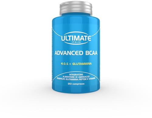 Advanced Bcaa - Formula Avanzata Aminoacidi Ramificati nel Rapporto 4.1.1 Leucina, Isoleucina, Valina, Glutammina Peptide, Vitamina B6 Maggiore Assimilazione - 120 Cpr - Ultimate Italia
