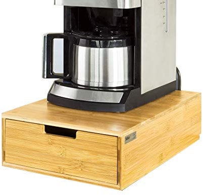 SoBuy FRG83-N Kaffeekapsel Box Kapselspender Schreibtischorganizer Monitorständer Monitorerhöhung Kapselständer Bambus BHT ca.: 30x12x42cm