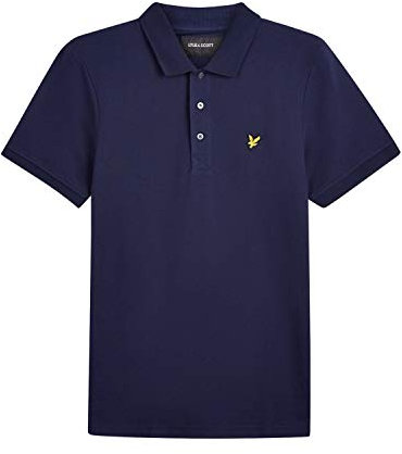 Lyle & Scott Men's Polo Shirt Regular Fit Plain Polo Short Sleeve Polo Shirt, Blue (Navy Z99), Small (Manufacturer Size:S)