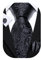 Barry.Wang Paisley Ties for Men Woven Silk Black Hanky Cufflinks Set Formal Wedding Business