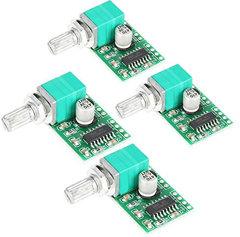 Akozon Verstärkerplatine 4 stücke Stereo Verstärker PAM8403 Mini DC 5 V Digital o Verstärker Power Amp Modul Bord Handy Digital Power Amp Modul Energieversorgung mit Schalter Potentiometer