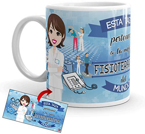 Kembilove Taza de Café del Mejor Fisioterapeuta del Mundo – Taza de Desayuno para la Oficina – Taza de Café y Té para Profesionales – Taza de Cerámica Impresa – Tazas de Jefe de 350 ml