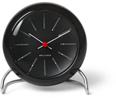 Arne Jacobsen Tischuhr Ø11 cm Bankers Originaldesign Kreative Details, schwarz