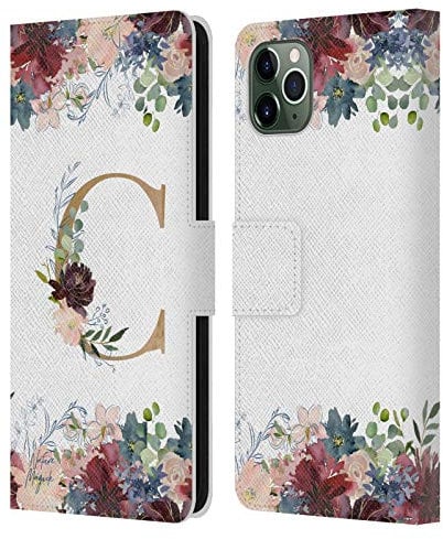 Head Case Designs Officially Licensed Nature Magick Letter C Flowers Monogram Floral Gold Leather Book Wallet Case Cover Compatible With Apple iPhone 11 Pro Max