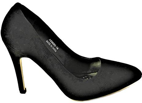 Womens Ladies Kitten Stiletto Heel Mary Jane Office Formal Work Dolly Strap Slip On Court Shoes Size 6 9095-16 Blk SU