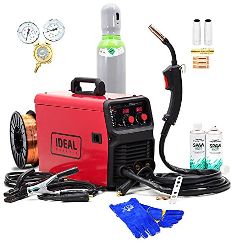 Set Ideal™ PRAKTIK MIG 1800 MIG/MAG Inverter Soldador 180A Máquina de Soldar 3 en 1 FLUX MMA 230V
