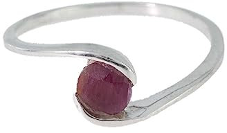 Artipol Ring mit echter Rubin europeische Produktion franz.Stil - Schmuck silbern-rhodiniert - Ref M-32 - größe 57 (18.1)