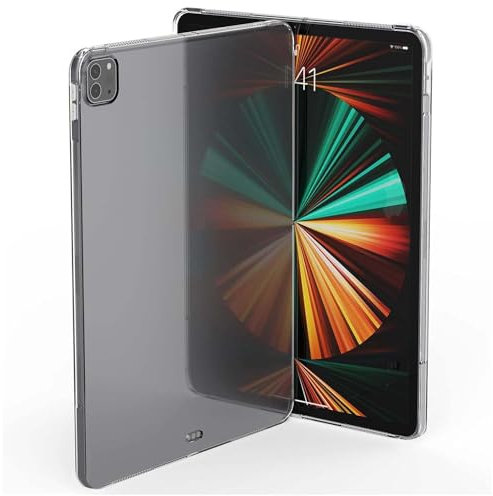 Demacia Asgens Coque Noir Transparente pour iPad Pro 12,9'' 2021, en Silicone Souple Mou Housse De Protection TPU 12.9 '' 2021 Modèle A2378 / A2461 A2379 A2462 Clair-iPad 12.9''