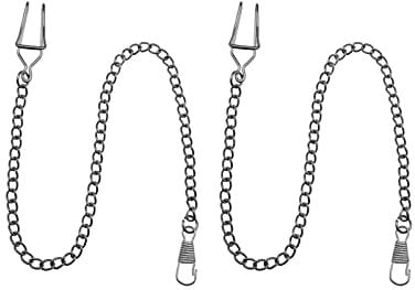 VGOL 2pcs Pocket Watch Chain with Lobster Clasps Plating 14.4 Inch Classic Metal Pocket Watch Accessories Antique Chains Pocket Watch Single Link Vest Belt Gun Black
