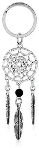 Feather Wind Chimes Dream Catcher Porte-clés pour femme Style indien vintage Noir élégant et populaire