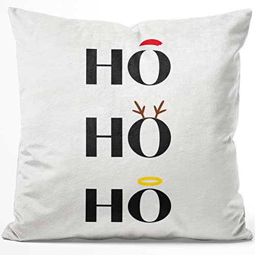 JUNIWORDS Kissen, HO HO HO, 40 x 40 cm, Flauschig Samtweich Weich (1009018)