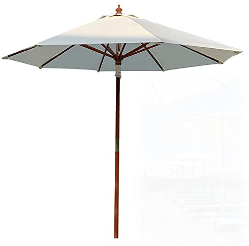 XIAOYUE Sombrilla Parasol Grande de Jardin Terraza Exterior Ø270 cm, Mástil de madera 48 mm, para Patio, Exteriores, Junto a Piscina, Restaurante y Cafetería