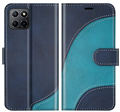 BoxTii Cover per Huawei Honor X8 5G / Honor X6 5G, Custodia in PU Pelle Portafoglio per Huawei Honor X8 5G / Honor X6 5G, Magnetica Cover a Libro con Slot per Schede, Blu