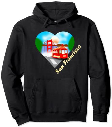 San Francisco Herz mit Trolley und Golden Gate Pullover Hoodie