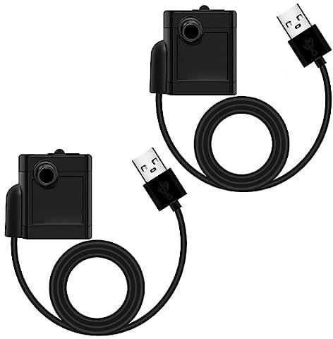 2 stück USB Mini Wasserpumpen(250/H, 3W), Ultra Leise Aquarium pumpe mit hohem Hub, brunnenpumpe mit 1,5 m Netzkabel, für Aquarium Teich,Garten,Brunnen