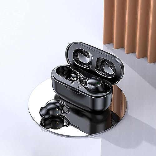 ESSONIO Sleep Earbuds Noise Cancelling Earbuds for Sleep Invisible Sleep Earbuds with Mic True Wireless Headphones Earbuds for Side Sleepers Black Wireless Earbuds