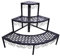 Eck Pflanzentreppe ca. 60 x 60 x 60 cm Blumen Treppe Blumenbank Garten Regal Blumenständer schwarz Eck-Pflanzentreppe Blumentreppe Blumenregal Pflanzenbank Eck-Blumentreppe mit 3 Ablagen