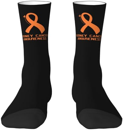 Swpwab Warm Kidney Cancer Awareness Socks Comfort Breathable For Men Women