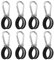 8 abrazaderas de cable de goma con mosquetón – 40 mm abrazaderas de tubo de acero inoxidable con inserto de goma, P Clips abrazaderas de manguera, alambre de metal