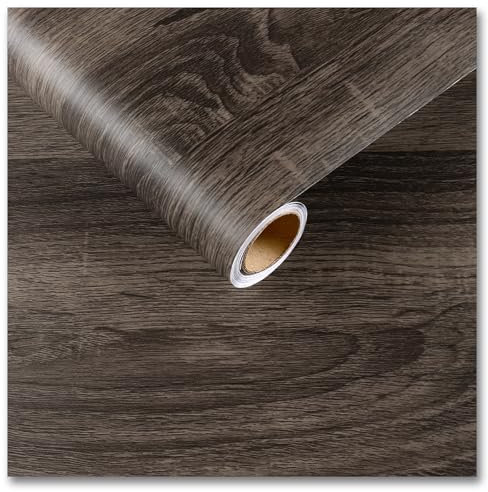 CRE8TIVE Braun Tapete Holzoptik Strukturtapete Matt Holzfolie Selbstklebend Tapete Vintage Folie für Möbel Arbeitsplatte Folie Küche Fototapete Wohnzimmer Tapete Badezimmer Wasserfest 30cm x 200cm