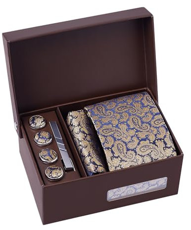 BRERA 67 - coffret cadeau homme 5 pièces cravate, mouchoir de poche costume homme, pince à cravate, couvre boutons et bouton de manchette personnalisé, cadeau homme original mariage