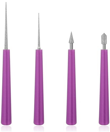 sunree 4 piezas de escariador de perlas con punta de diamante para hacer joyas, herramienta de aumento de agujeros para cristal, plástico, metal, cuentas de madera