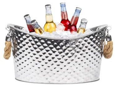 Dmnnlp 11L Ice Buckets for Parties, Stainless Steel Champagne Bucket, Large Drinks Bucket Beer Cooler for Family Parties Bars Clubs Camping Picnics