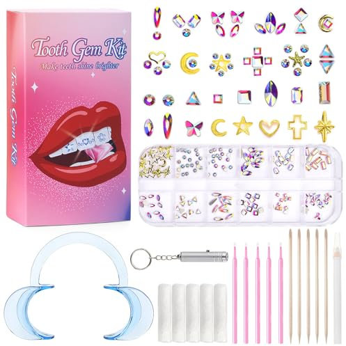 Layhou Zahn Edelstein Kit DIY Kristalle Schmuck Zahn Ornamente Schmuck Zähne Dekoration Zahn Werkzeug