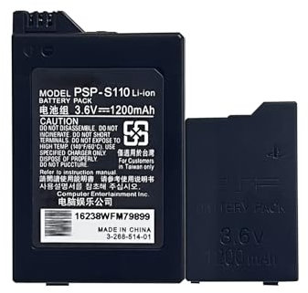 HIGHAKKU Batterie de rechange PSP-S110 compatible avec Sony PSP-2000, PSP-3000, Lite, Slim PSP-S110