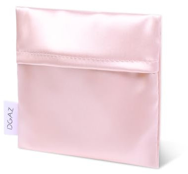 DGAZ Seide Menstruationstasche, Mädchen Period Bag für Slipeinlagen/Menstruationstassen/Kleine Tampons, Tragbare Tamponhalter Tasche, Mini Make-up Tasche für Frauen (Rosa)