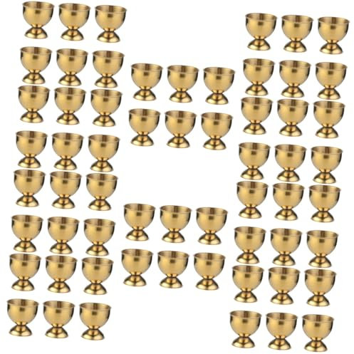 MAGICLULU 60 Pièces Plateau d'oeufs Support d'œufs Support pour œufs pocher des coquetiers Mini Verres à Liqueur Porte-œufs Para décor d'or cuiseur à Oeufs Support pour Oeufs coquetier Tasse