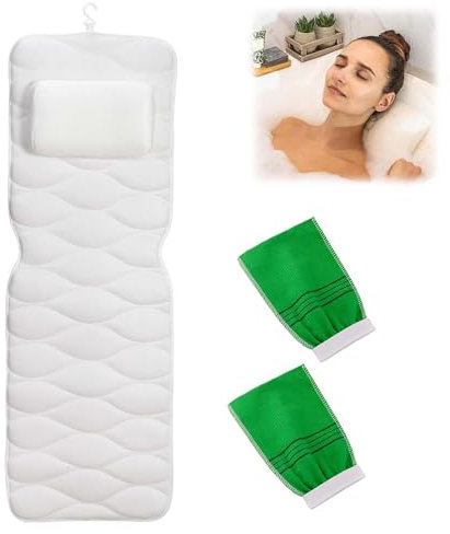 Badewannenkissen, Sprudelmatte Badewanne, Badewannenmatte GanzköRper Mit Kissen, Whirlpool Matte FüR Badewanne, Badewannenkissen Nacken Mit SaugnäPfen, Badewanneneinlage rutschfest