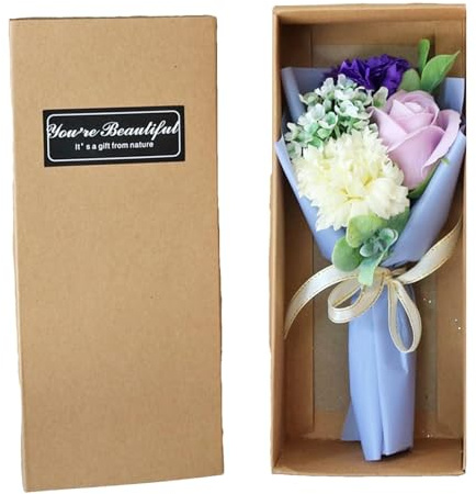 Blumen Blumenstrauß Geschenkbox - Forever Nelke und Rose Arrangement in einer eleganten Box, perfekt für besondere Anlässe wie Valentinstag und Muttertag