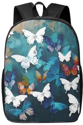 Dwrepo Papillons Sac à dos pour ordinateur portable pour femme, grand sac d'ordinateur pour homme, sac à dos d'ordinateur de 43,2 cm, sac à dos de voyage tendance, noir, One Size