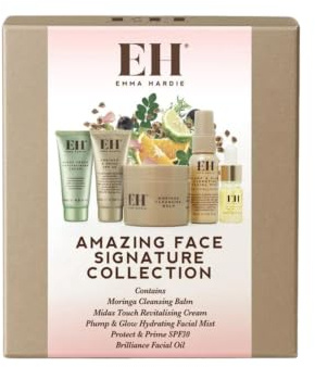 Emma Hardie Amazing Face Signature Collection (Worth £82) | Luxury Skincare Gift Set with Moringa Cleansing Balm, Midas Touch Cream, Brilliance Facial Oil, SPF30 and Hydrating Spray