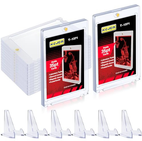 Rayong 6 Set Sammelkarten Hüllen mit Magnet,35pt Magnetic Card Holder,Ultra klar UV-Schutz Karten Rahmenmit mit 6 STK Acryl Kartenständer für Kpop Photocard,Karten,Display Halte- (B)