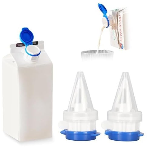 Milk Bottle Pourers, 2 Pcs Milk Drinks Diverter with Lid Milk Top Pourers Liquor Bottle Pourers Drinks Extension Mouth for Home Kitchen