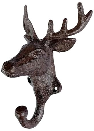 Swtgaah Gancio da parete a forma di testa di cervo, decorazione da parete per camera da letto