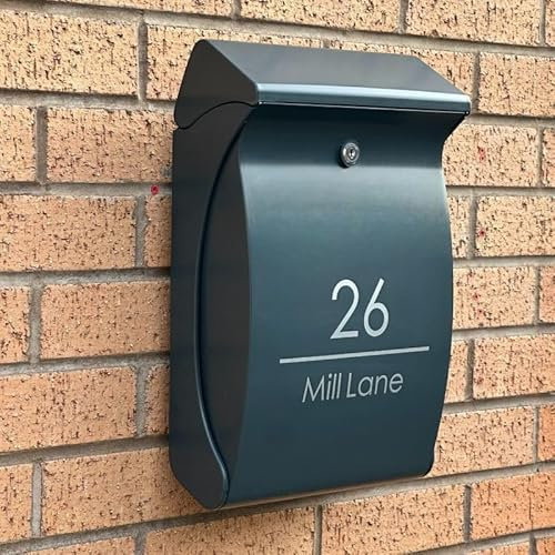 Swing Personalised Letterbox, Postbox - Anthracite Grey