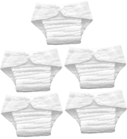 NOLITOY Windeln Kleinkind 5er-pack Baby-einlagen Neugeborene Baumwolle Schwimmwindeleinlagen Töpfchentraining Schwimmer Weiß L Größe
