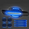 8Pcs Car Door Handle Protectors for Toyota Prius+ 2012-2019, Carbon Fiber Scratch Protection Sticker Car Door Handle Safety Reflective Strips,Blue