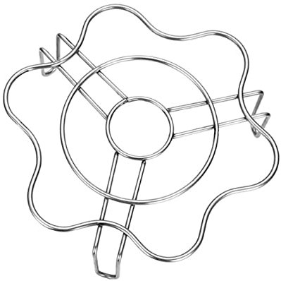 VOSAREA Edelstahl Dampfgareinsatz Für Eier Multi Funktions Dampfofen Halterung Langlebiger Eierwärmer Für Küche Und Dampfgarer Blumenmuster Für Gemüse Und Reis