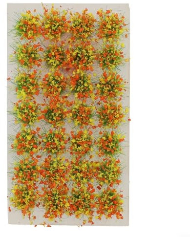 Turf Decoration Mixed Wildflowers in a Pack of 28 Pcs Suitable For All Types of Scale Models (orange yellow)