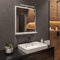 Miroir de Salle de Bain avec LED éclairage et étagère, Blanc 60x70 cm Meuble Salle de Bain éclairage LED 4000 K, Miroir-LED-Salle-de-Bain et étagère, IP44 Étanchéité