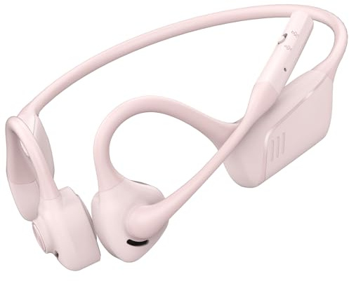 ZIOCOM Open Ear Kopfhörer, Bluetooth 5.1 Headset mit Mikrofon | Headset mit Mikrofon, ENC Noise Cancelling kabelloses AptX-LL-Headset für das Fahren im Büro Arbeiten zu Hause (Rosa)