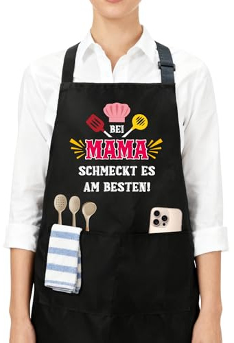 Crahalen Kochschürze Herren Kochschürze Damen Lustig Schürze Personalisiert Geschenk Für Mama Papa Opa Oma Ich Liebe Dich Geschenke Für Männer Einweihungsgeschenk Haus