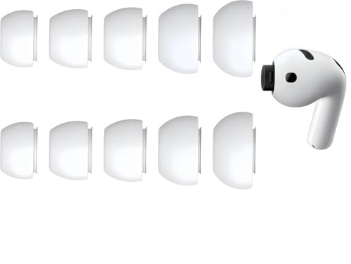 Wiki VALLEY Silikon Ersatz-Ohrstöpsel für AirPods Pro 3.Generation, 5 Paar in Verschiedenen Größen (XXS, XS, S, M, L), Kompatibel mit AirPods Pro 3 Ladecase (Weiß-XXS XS S M L)